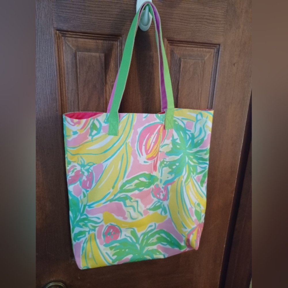 Lilly Pulitzer Tropical Floral Tote - Pink, Yellow & Green
